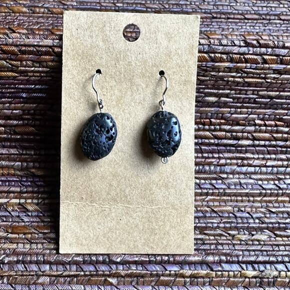 BOGO FREE LAVA ROCKNATURAL GEM EARRINGS - Picture 1 of 4